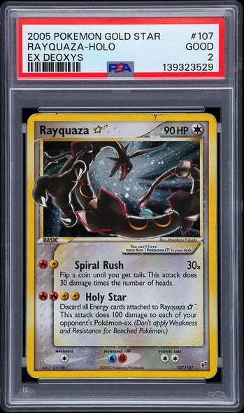 Rayquaza EX Rainbow Rare Pokemon Card